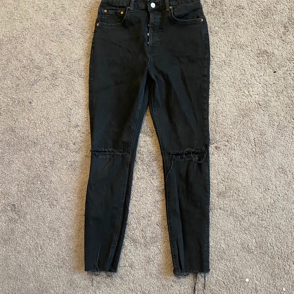 High waisted skinny jeans